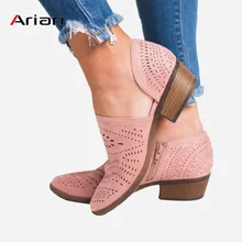 Women Pumps Side Hollow Square Low Heel Woman shoes Boat Shoes Retro Vintage Hollow out Slip On women Casual Shoes Size 34-43 chinese vintage women pumps slip on natural linen floral pumps slope heel retro cloth canvas soft shoes woman