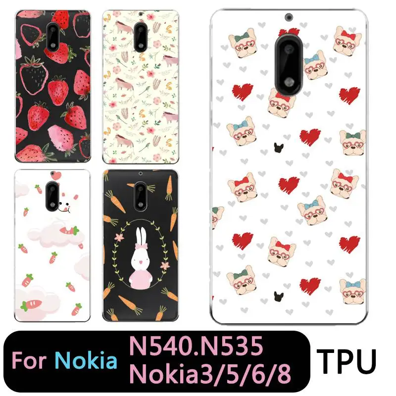 Qmswei Мягкий ТПУ чехол для телефона nokia3 nokia5 nokia6 nokia8 N540 N535 ясный с принтом кролики