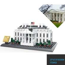 Международно известная архитектура Белый дом Вашингтон. Соединенные Штаты moc блок президент офисная Модель Кирпичи игрушки коллекция