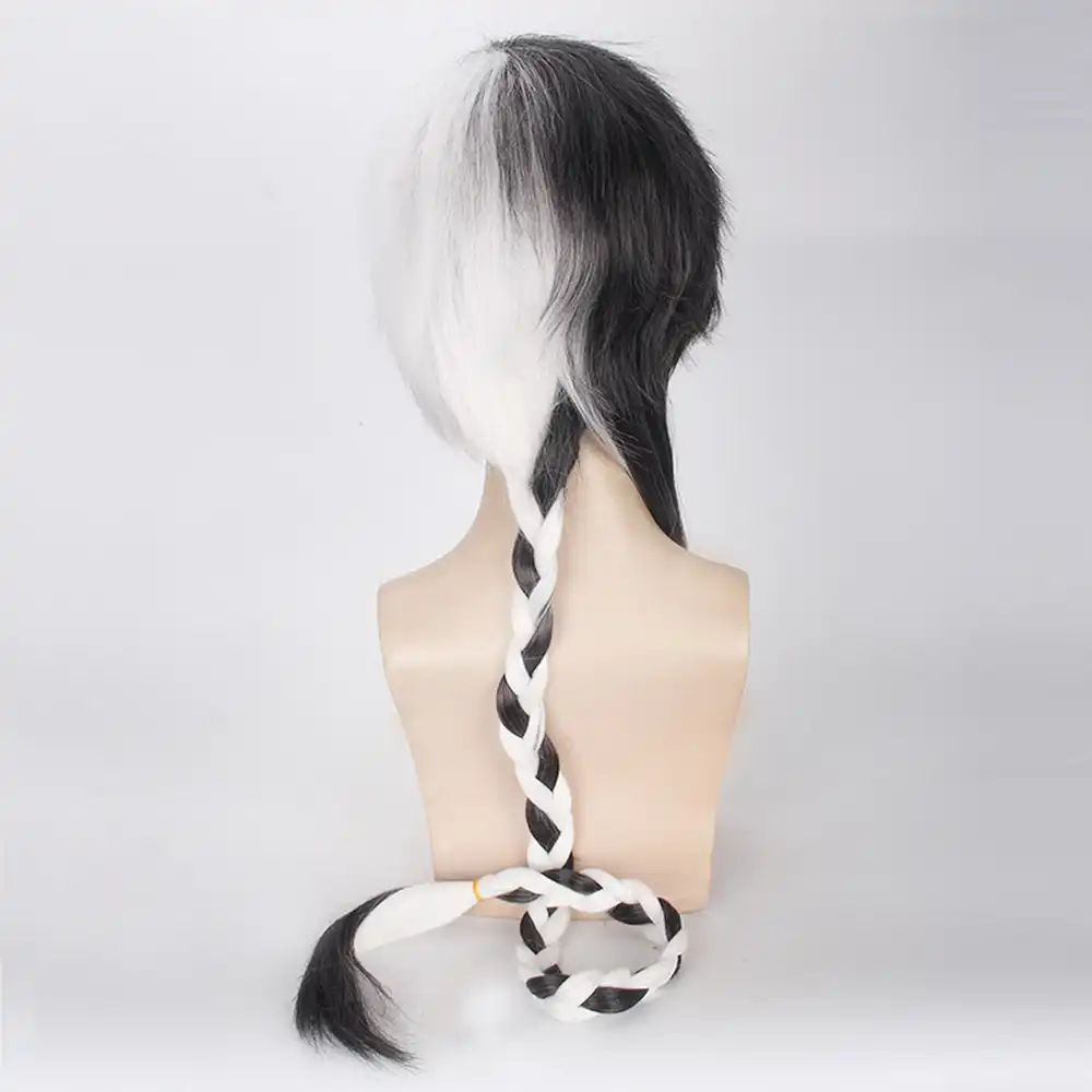 Yuezheng Longya 120cm Black White Ombre Men Long Straight Braided