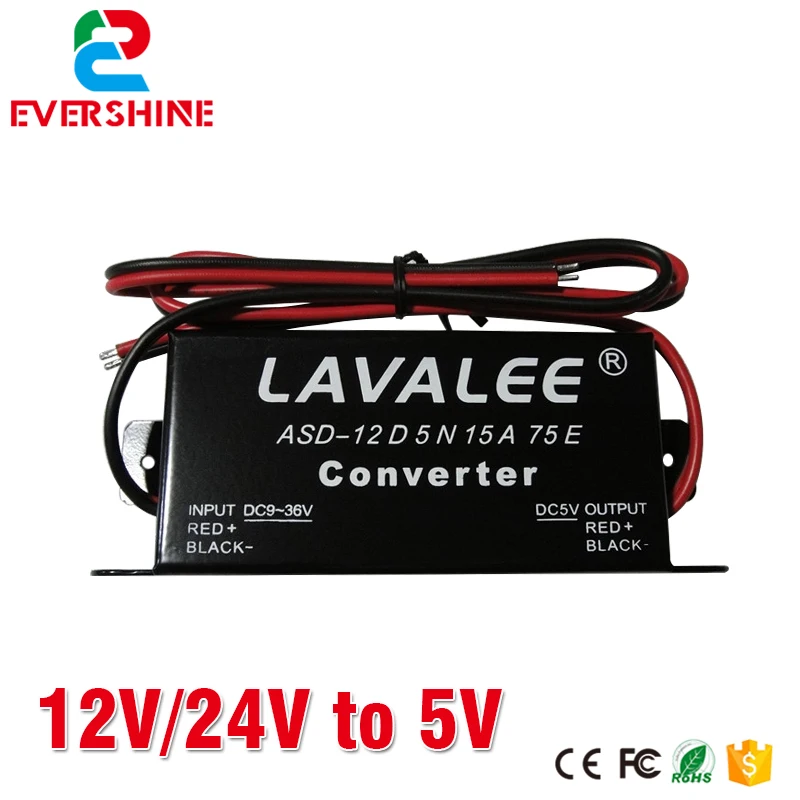 Lavalee преобразователя 12 V/24 V постоянного тока до 5V15A ультра тонкий светодиодный Такси светодиодный знак Мощность питания