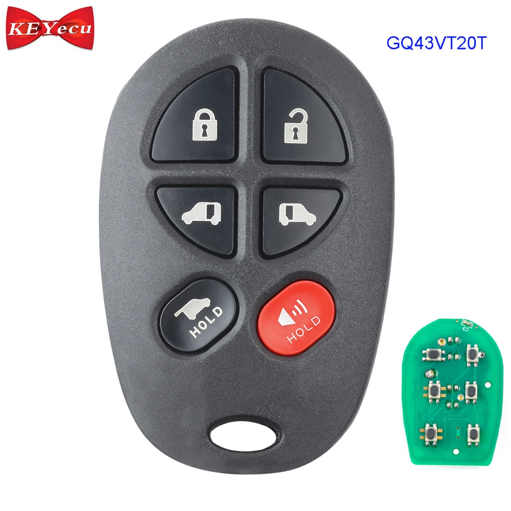 

KEYECU for Toyota Sienna 2004-2018 Keyless Entry Remote Control Car Key Fob FCC ID GQ43VT20T