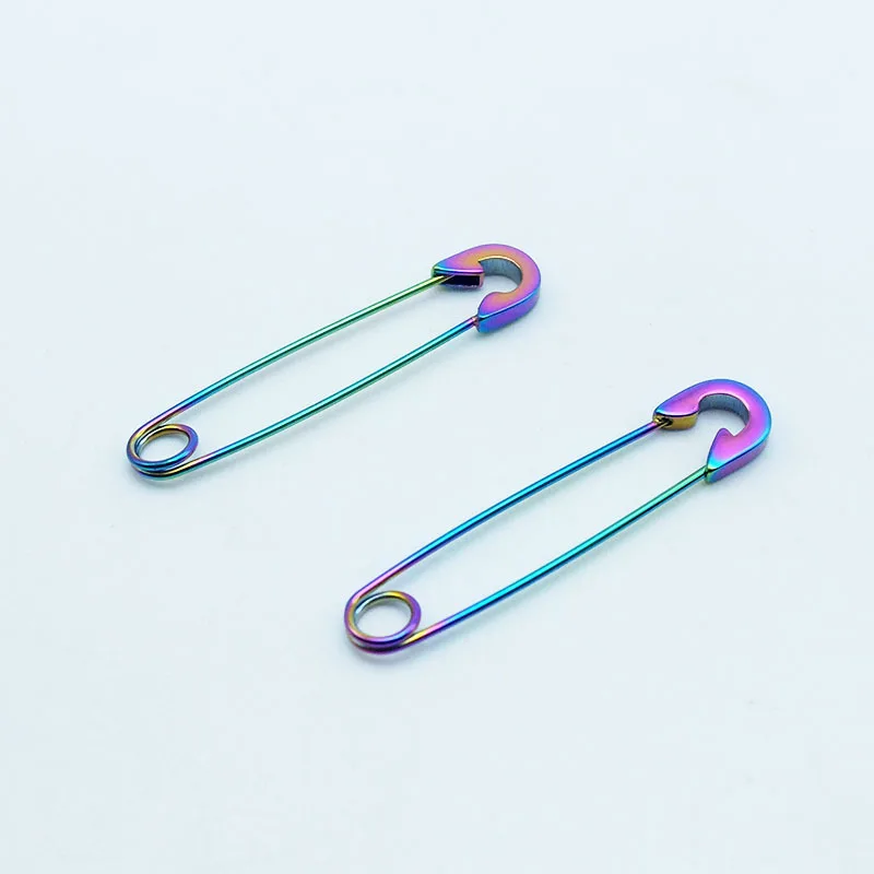 

Gothic Stainless Steel Safety Pin Long Stud Earrings Ear Threader Fashion Jewelry Fake Earrings