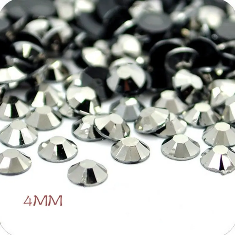 

Wholesale gray 4mm 10000pcs DIY Mobile Phone Nail Art Stick Circular FlatBack Imitated Resin Drill 004009035