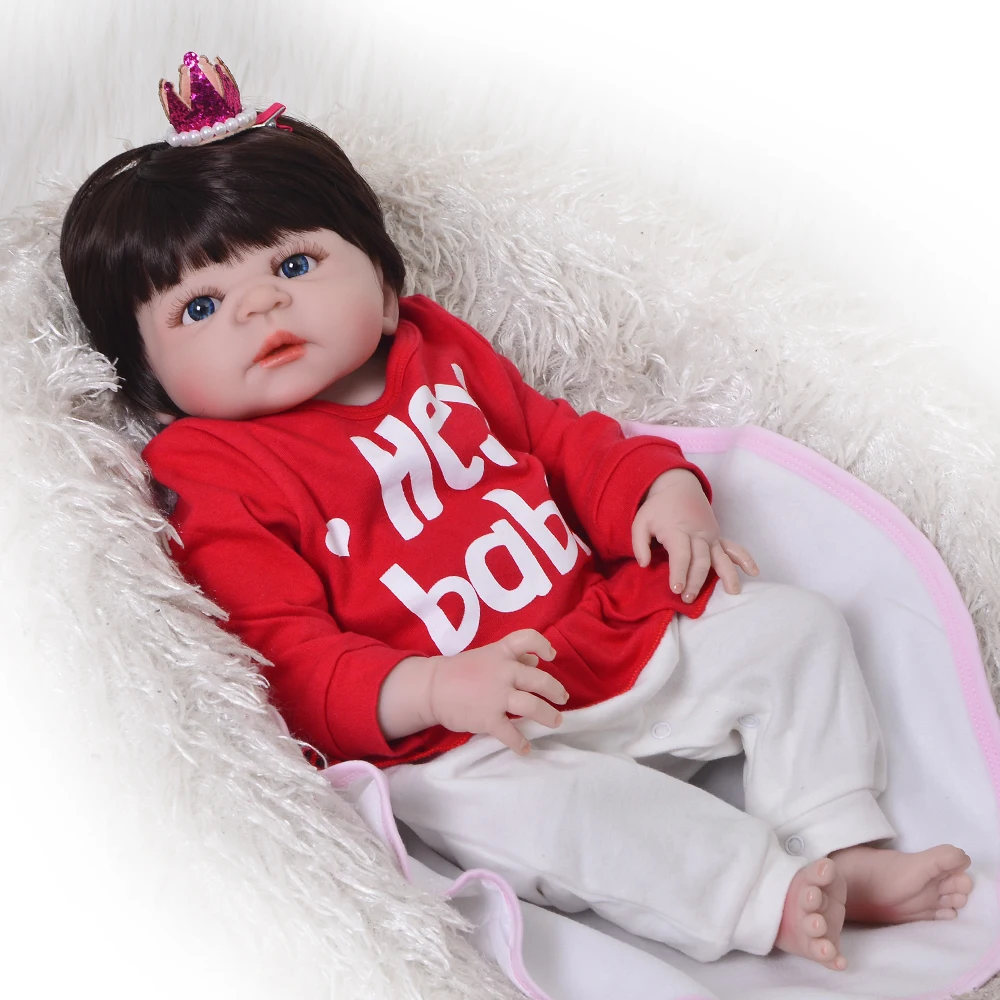 

23'' Lifelike Reborn Babies Dolls Girl Toy Full Silicone Vinyl Lifelike Doll Reborn Handmade For Fashion Baby Birthday Gift
