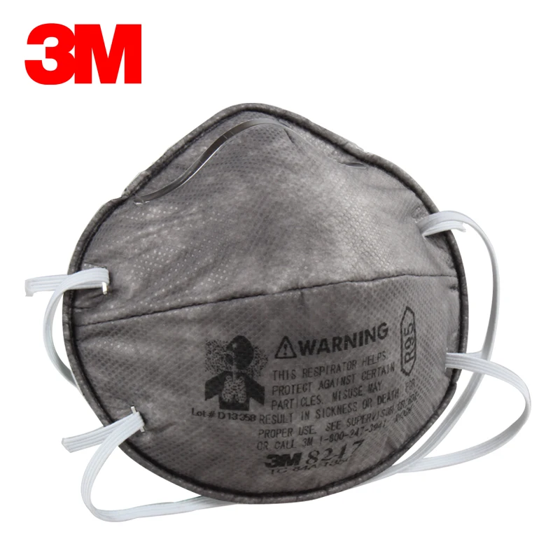 

3M 8247 Protective Mask 10pcs/Lot Against Formaldehyde&PM2.5&Fog Mask R95 Respiratory Disposable Mask H031905