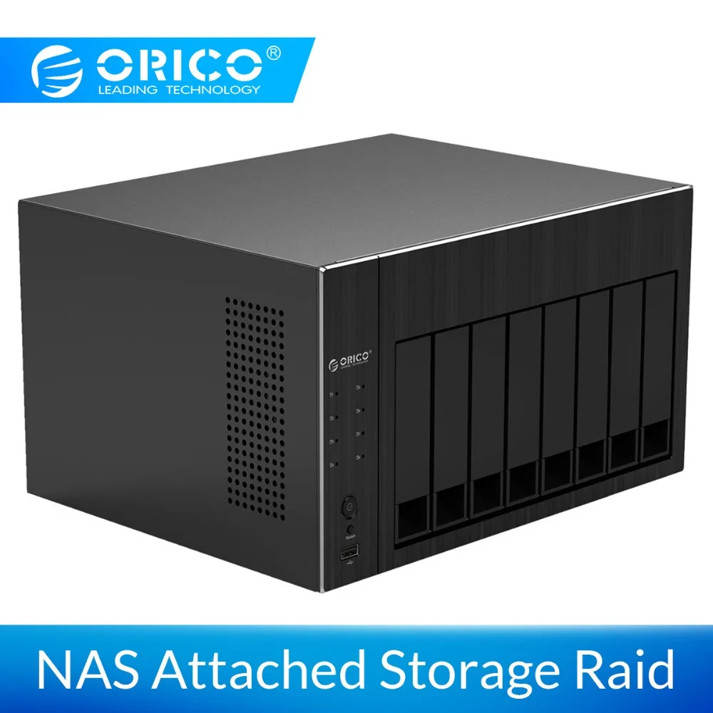 ORICO NAS 2," 3,5" жесткий диск HDD корпус 8-Bay, устройство для хранение жестких дисков с RAID Gen7 SATA USB 2,0 3,0 HDMI RJ45 HDD Чехол