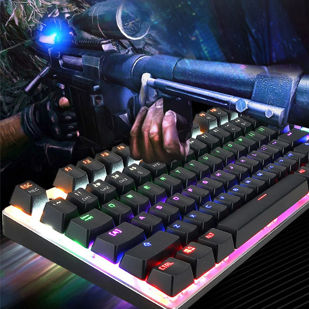 

ME TOO E-Sports gaming mechanical keyboard RGB LED Backlit Blue Red Black Switch Ergonomic keyboard Gaming Gear Free Shipping