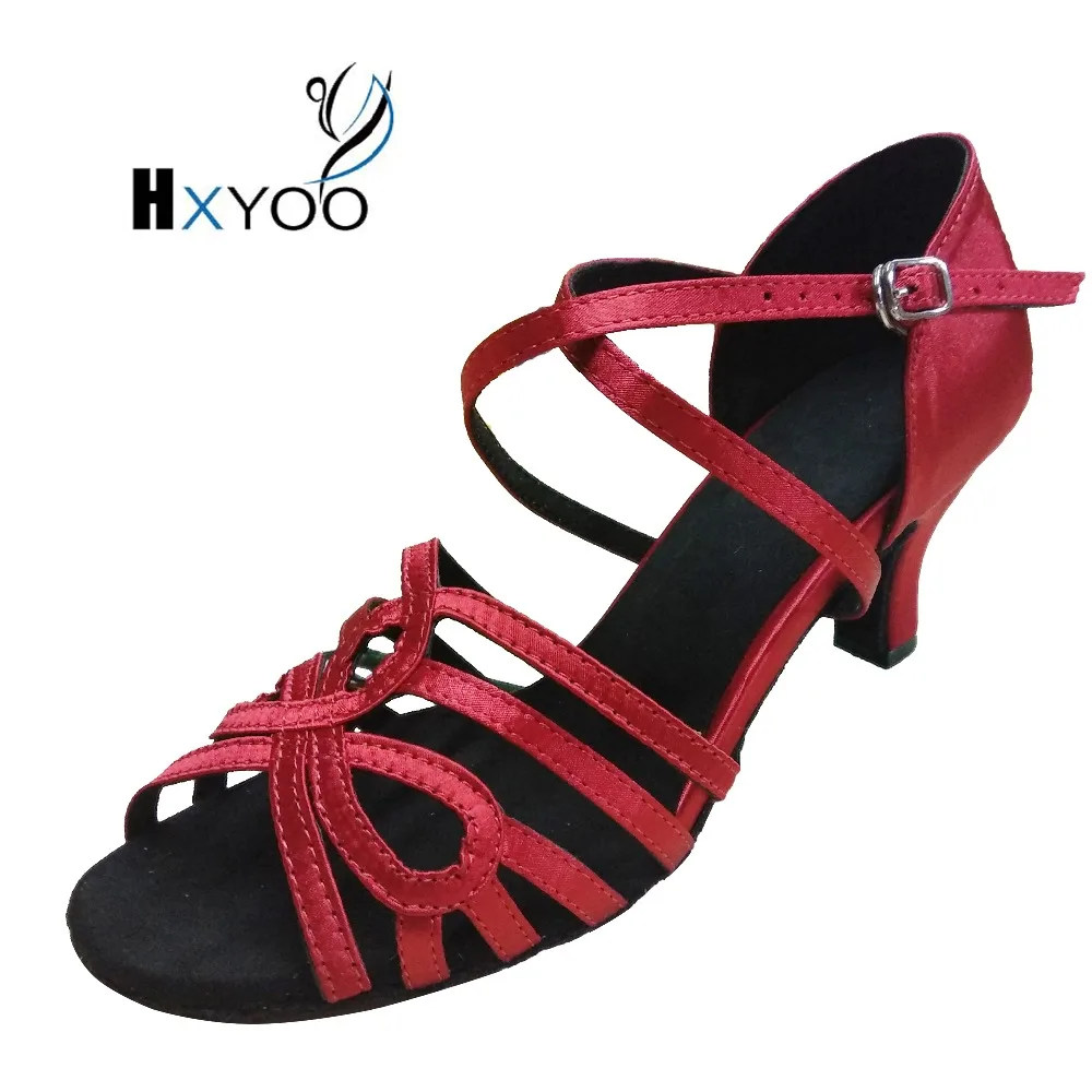 HXYOO Latin Salsa Heel 7 cm Dance Shoes For Ladies Customized Heels or