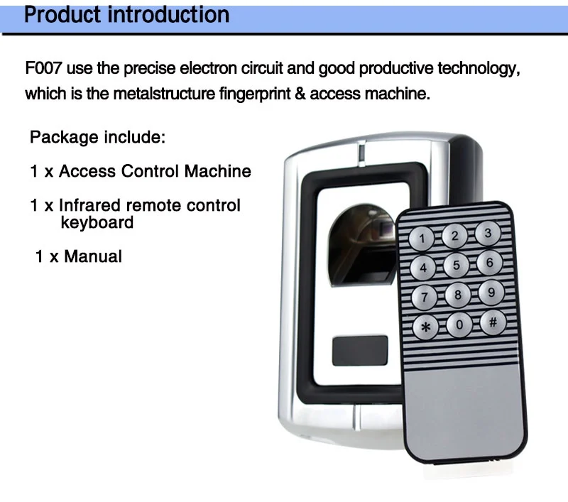 Водонепроницаемый металлический контроль доступа отпечатков пальцев/отпечатков пальцев со сканером, для двери замки для системы контроля доступа