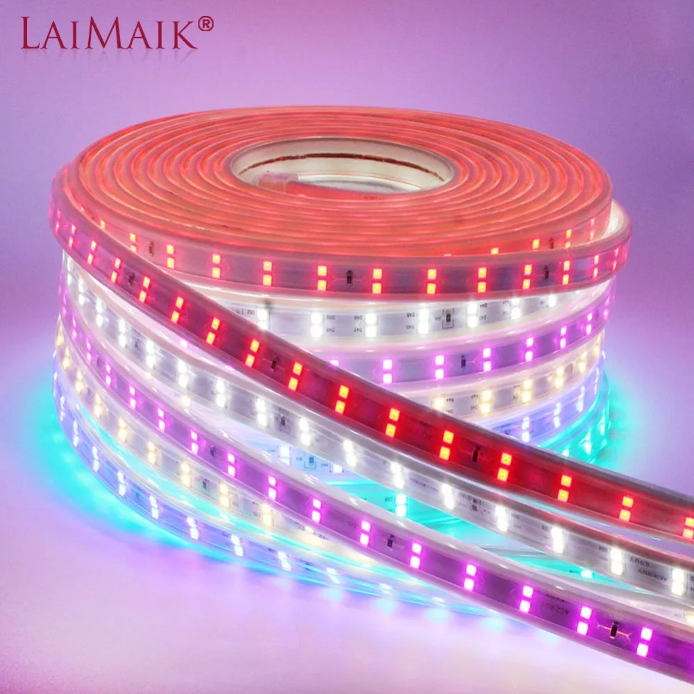 

LAIMAIK Led Strip Light Super Brightness Double Row Led strip 220V 240v 2835 SMD 120Leds/m Waterproof flexible LED tape lights