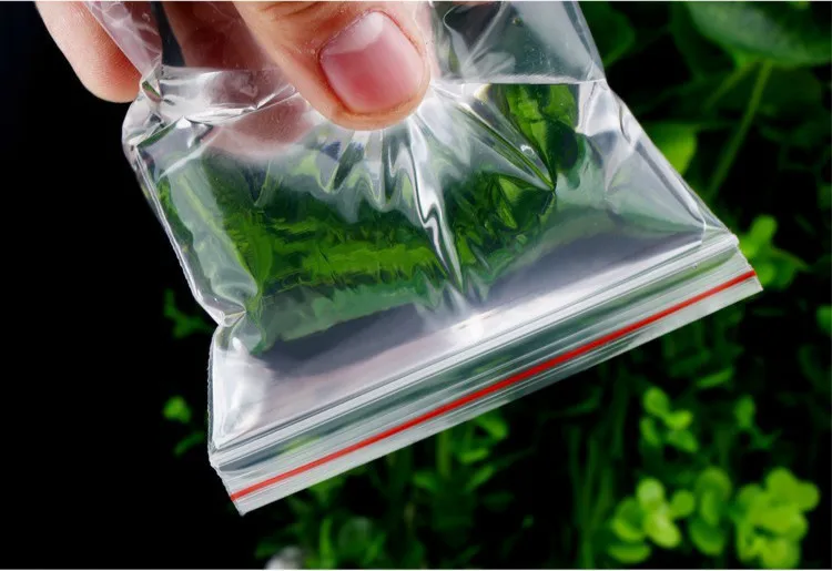 100Pcs Mini Plastic Ziplock Bags Jewelry Zipper Zip Lock PE Food Packaging Thick Clear Dustproof Storage