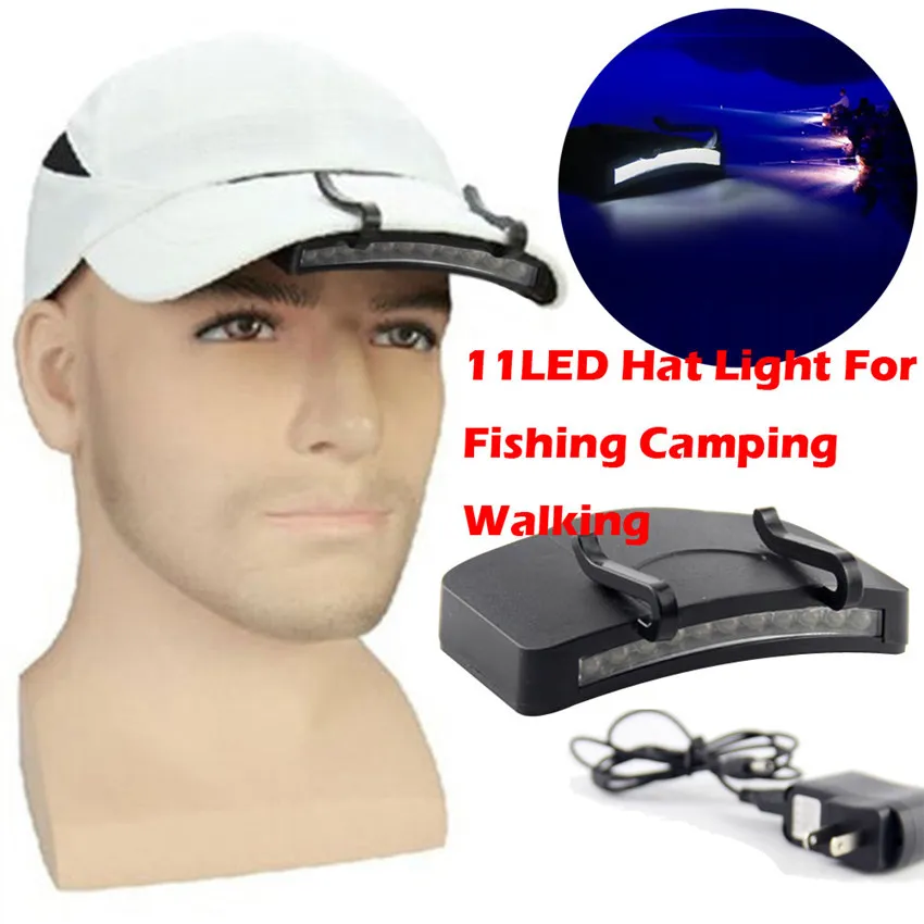 

Fishing Tool Flashlight 11 LED Under the Brim Cap/ Hat Light HeadLight Lamp For Fishing Camping Walking M20