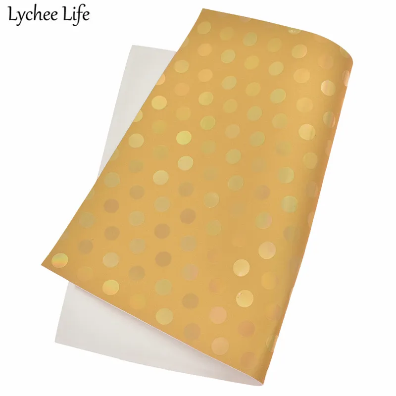 Lychee Life 29x21 см голографические точки искусственная кожа ткань красочные ПУ ткань DIY Домашняя одежда швейная одежда аксессуары поставки