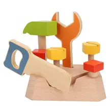 Engineering Maintenance Tool Toys Electric Drill Nut Disassembly Match Kids DIY Pretend Play Simulation Wooden Building Repair