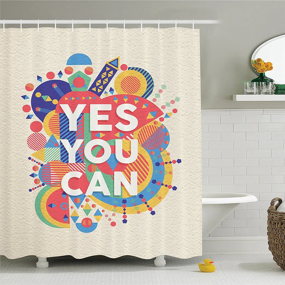 Quotes "Yes You Can" Colorful Typographical Poster Style Art Positive