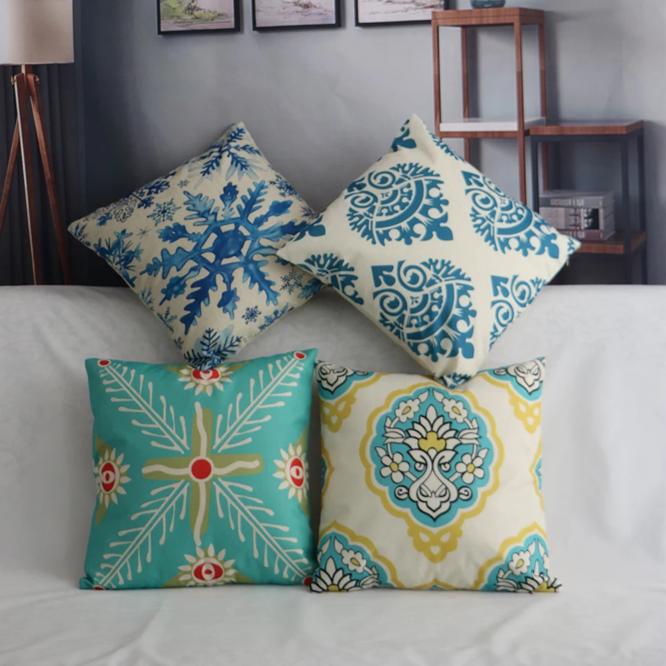 The blue and white porcelain Pattern Cushion Covers Classic Chinese