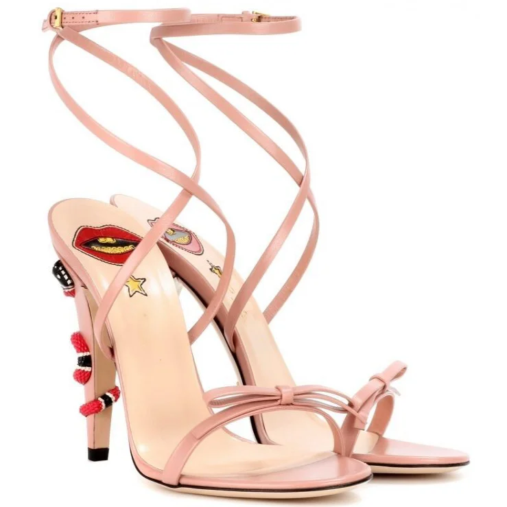 Cheville En Taille Black La Floral Stilettos 5 pink Décor Slingback 11 Chaussures Serpent vert Pompes Imprimé Cuir Couleurs Us4 Femmes Plus Bowknot Bretelles nPpf8RWEfc