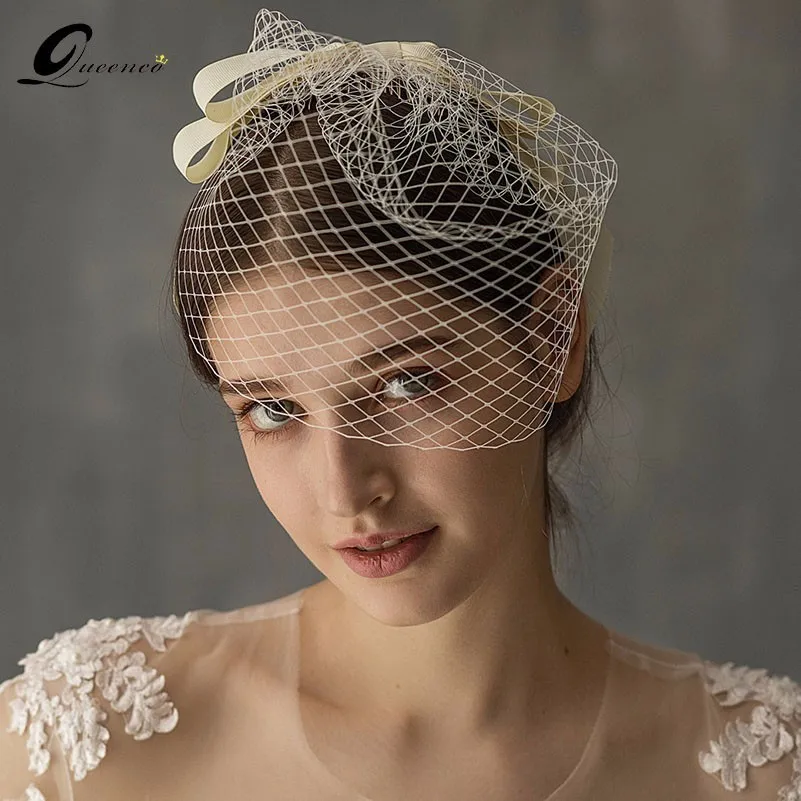 

Vintage Bridal Blusher Veil Bow Wedding Veils Romantic Applique Flower Hair Soft Blusher Brides Veil For Woman Bridal Tulle Veil