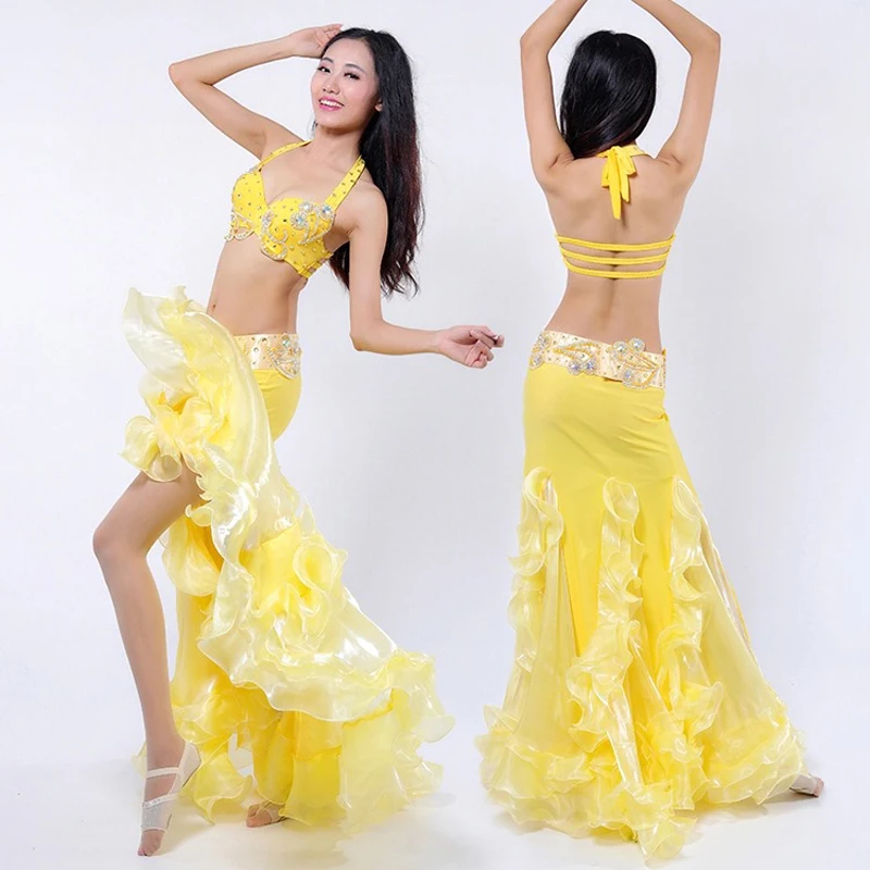 

New Arrival Luxury Oriental Belly Dance Costume Set for Women Sexy Dancing Practising Set dresses 2pcs---3pcs 4 color available