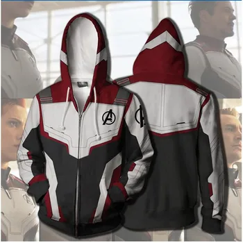 

3D Printed Avengers Endgame Quantum Realm Cosplay Costume Sweatshirt Superhero America Captain Marvel Zipper Jacket Hoodie