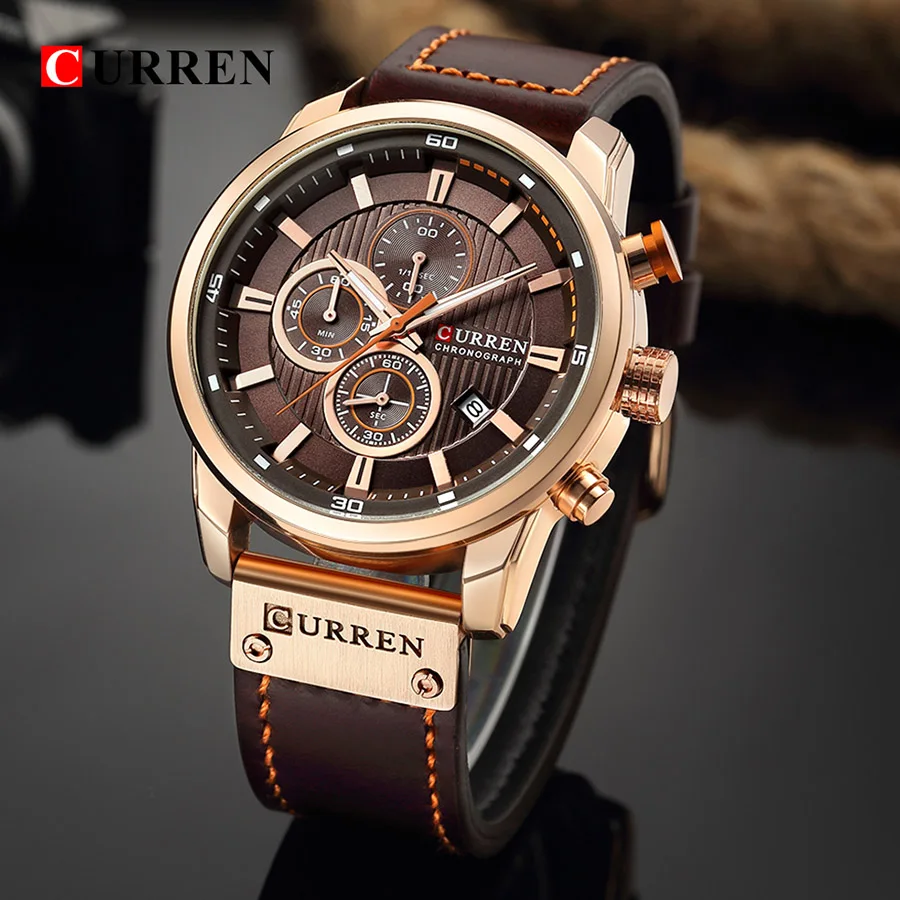 

CURREN Men Watch Chronograph Sport Mens Watches Top Brand Luxury Waterproof Full Steel Quartz Gold Clock Men Relogio Masculino