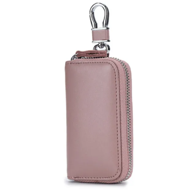 BISI GORO Luxury Key Holder Leather Key Organizer Men&Women Car Key Bag Fashion Housekeeper Key Holder Creative Gifts - Цвет: Bean Pink CL930