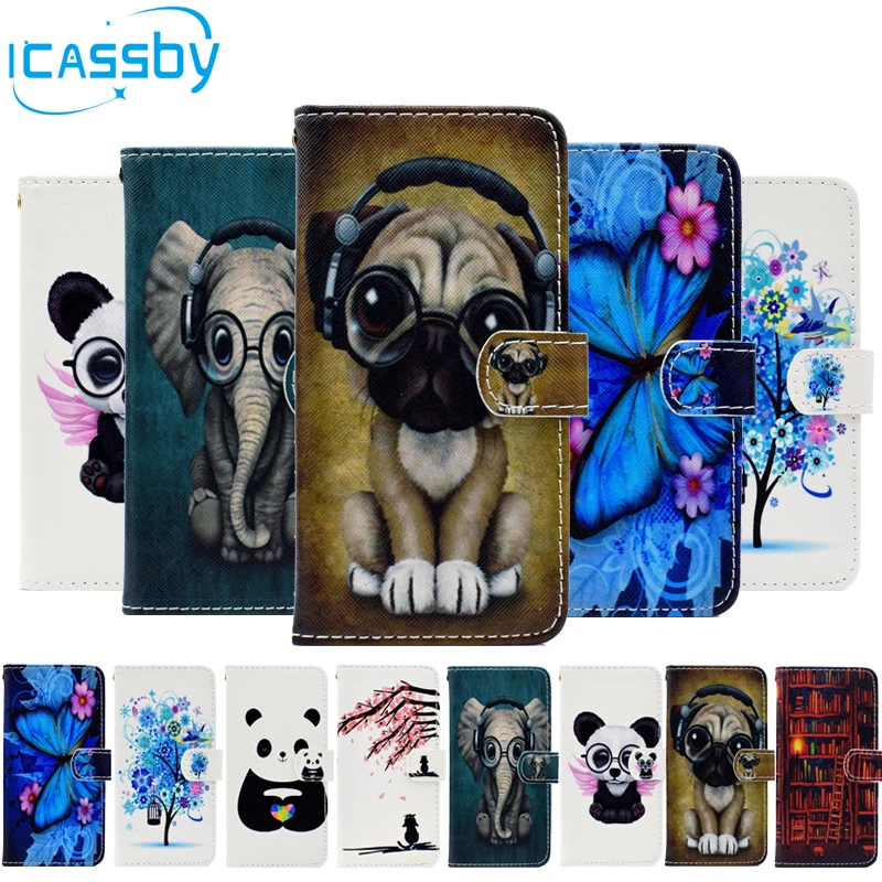 

sFor Coque Huawei Y9 2018 Case Cute Panda Cat Leather Flip Wallet Phone Cases For Huawei Y9 2018 Cover Etui Capinha Hawei Huawey