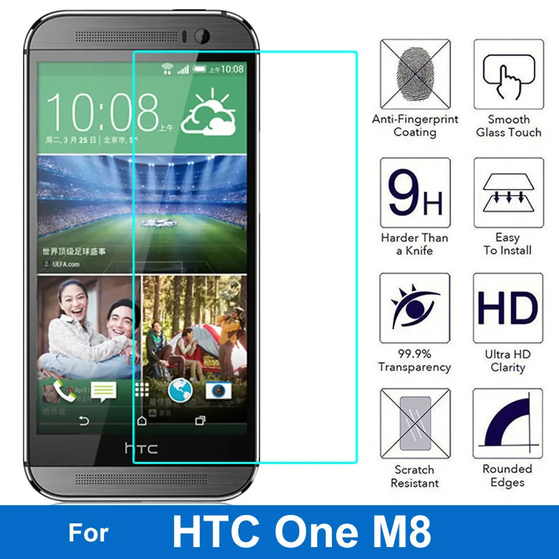 Защитная пленка для экрана Nicotd 9H из закаленного стекла для htc Desire 510 610 626 для htc One M7 M8 M9 M10 E8 X9 A9 E9 Plus