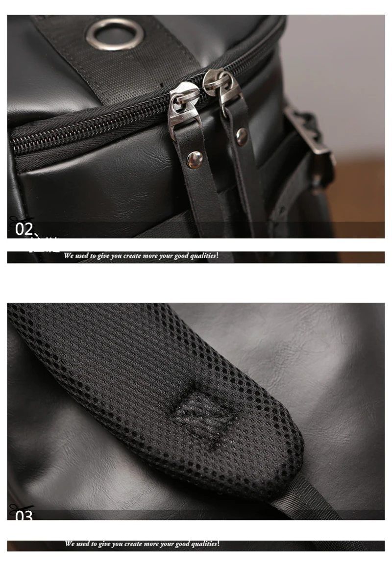 Мужские черные кожаные, для спортзала спортивная сумка PU спортивный блок памяти рюкзак большой тренировочный плечевой мягкий дорожный