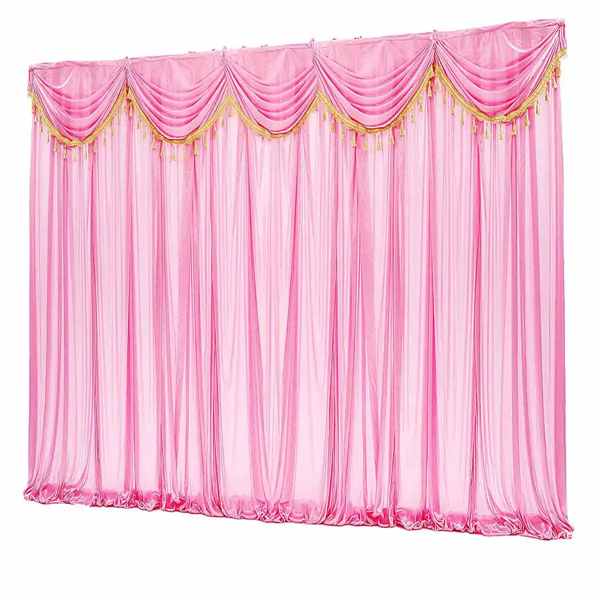 

Ice Silk Wedding Party Backdrop Curtain 2x2m Background Decor Hanging Drape Cloth Removable Swags DIY Decoration 4 Colors