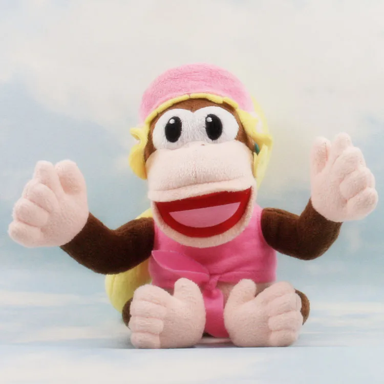 

Free Shipping 1pcs Cute Super Mario Bros Dixie Kong Plush Dolls Toy 18cm New diddy kong sister