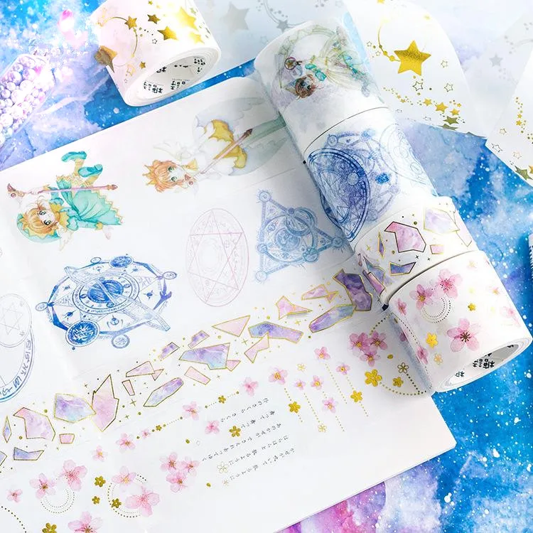 

Stars/Magic Array Cardcaptor Sakura Time fragments Bronzing decoration washi tape DIY planner scrapbooking masking tape escolar