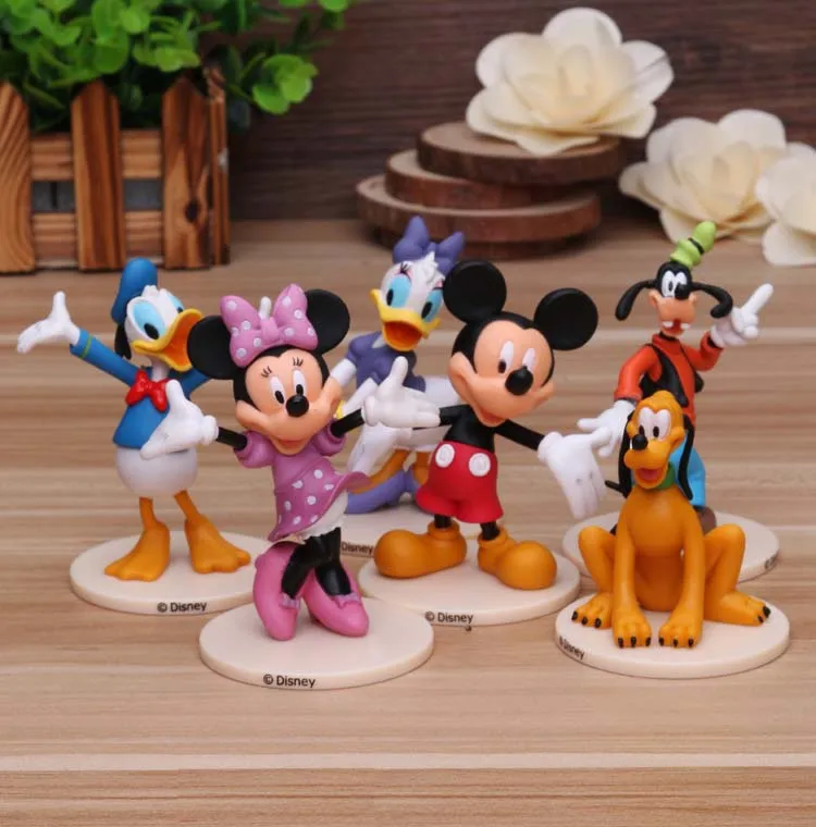 Игрушки Disney 6 шт./компл. 7 9 см Микки и Минни Маус Дональд Дак Плутон гоффи ПВХ экшн