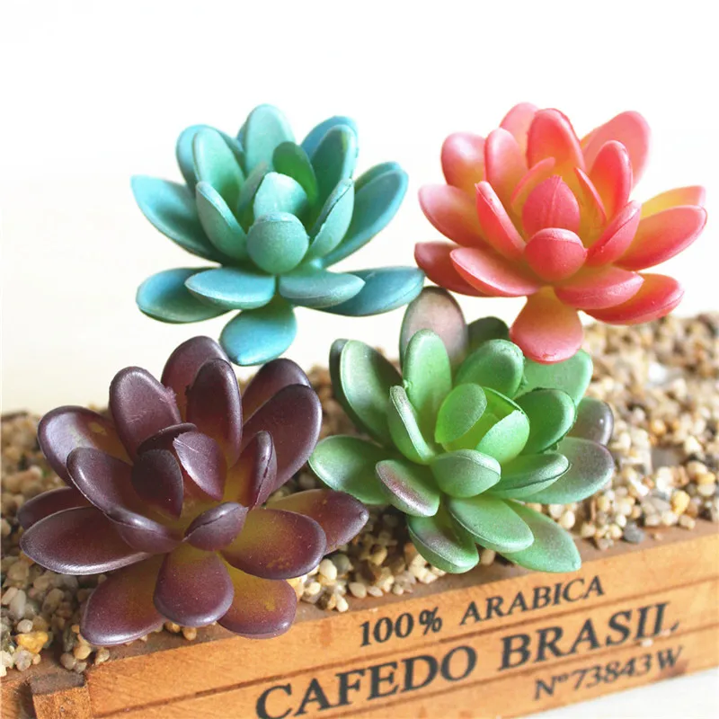 

Artificial Mini Succulent Plants Simulation Colorful Little Gem Flower Wedding Christmas Party Decoration For Home Art Decor