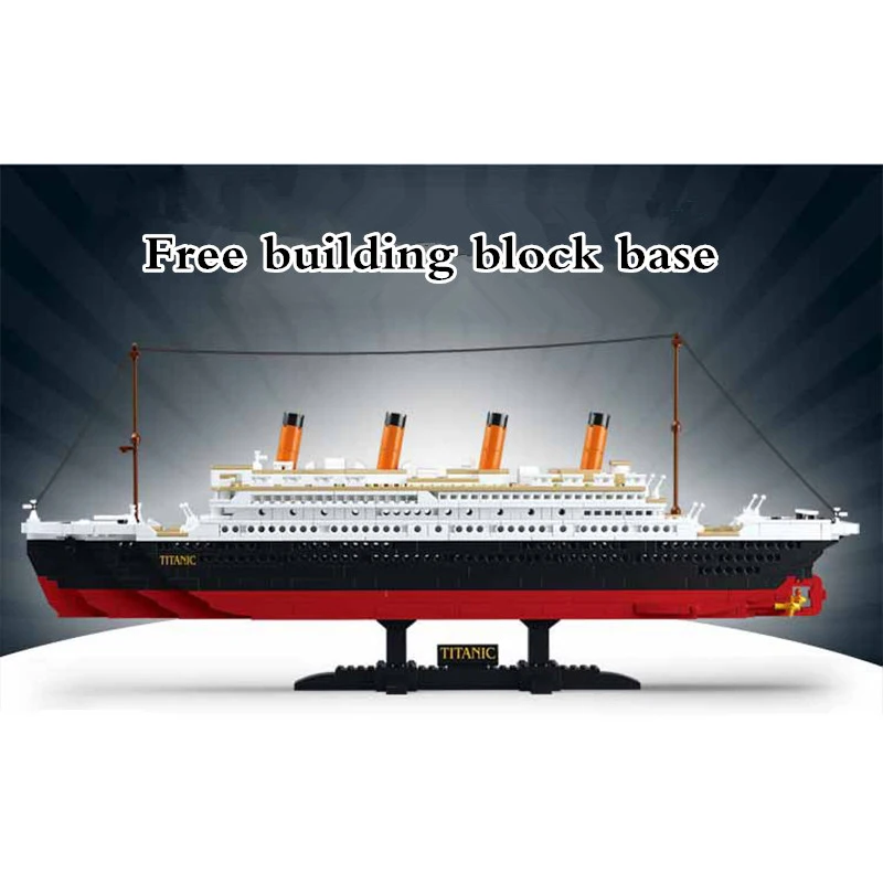 

Model building kits city Titanic RMS ship 3D blocks Educational model building toys hobbies for children compatible with Legoe