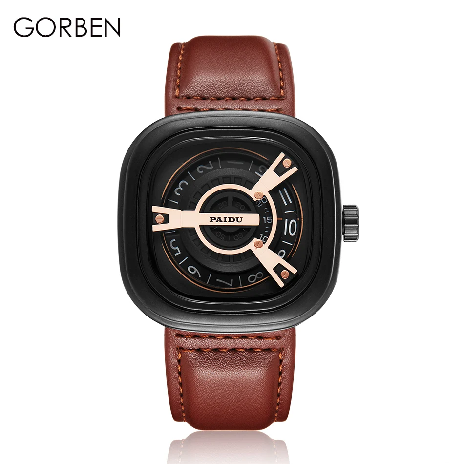 

2019 Luxury Top Brand Men Military Steampunk Sports Watches Men's Quartz Clock Man Casual Leather Wrist Watch Relogio Masculino