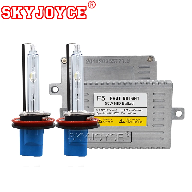 SKYJOYCE AC 55W F5 Fast Bright Ballast HID Kit Xenon H1 H3 HB3 HB4 9012 D2H 5500K HID Bulb Car Light H7 H11 HID Conversion Kit (8)