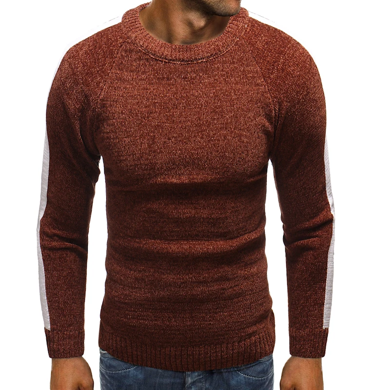 Модный однотонный мужской свитер, весна-осень, мужской свитер с круглым вырезом, мужские джемперы, мужской свитер, вязаный свитер