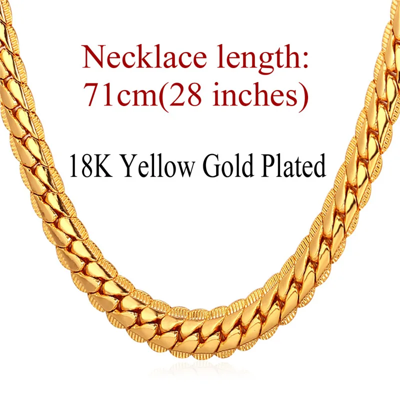 6 мм цепочка на шею для мужчин Дубай змея звено цепочка на шею для мужчин ювелирные изделия оптом мужской подарок колье N019 - Окраска металла: gold plated 28inch