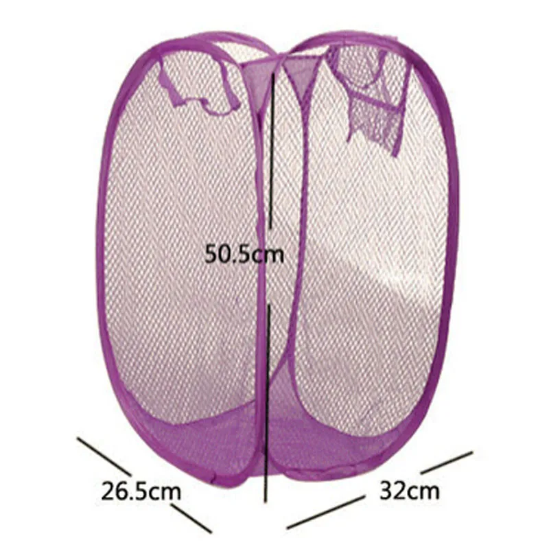 Складная корзина для стирки белья, корзина для белья, сетчатая корзина для хранения, Organizador Zapatos, упаковка - Цвет: Purple