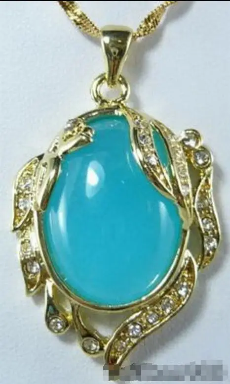 

Hot sale new Style >>>>>Sky-blue Jade 18KGP Crystal Phoenix Pendant & Necklace
