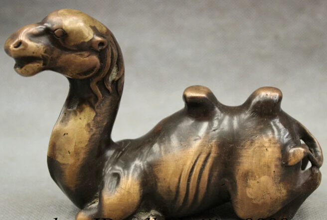 

005037 Chinese Pure Bronze Copper Wealth llama Camel bactrian camel Statue Sculpture