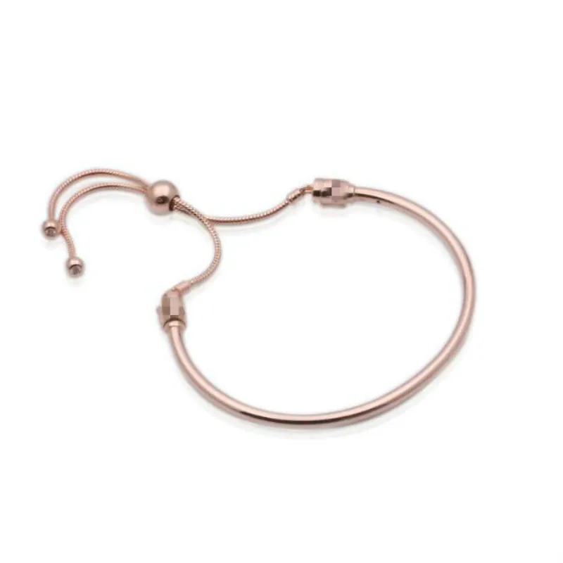 

New Rose Gold Moments Sliding Bracelet 925 Sterling Silver Jewelry