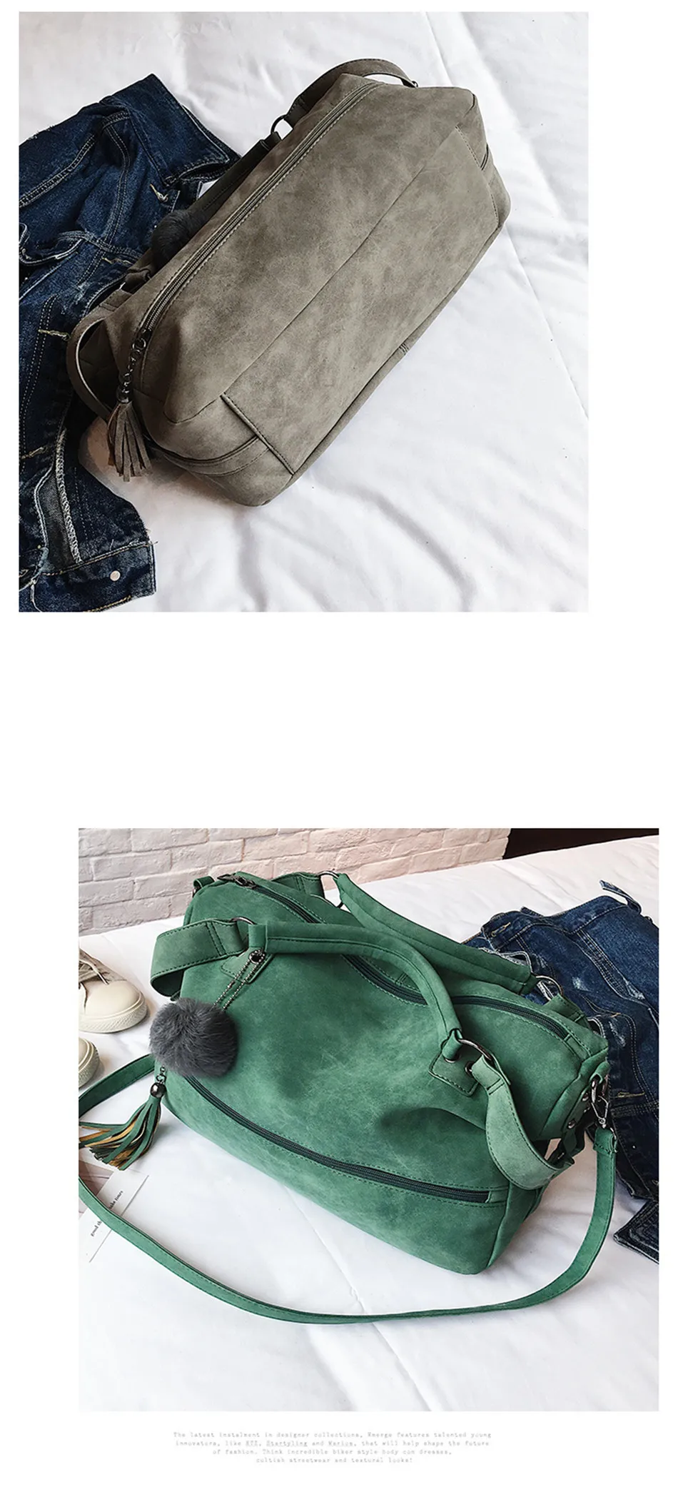 Винтажные женские сумки с меховым помпоном, роскошные женские сумки из нубука, дизайнерские сумки большой вместимости, мотоциклетные сумки через плечо