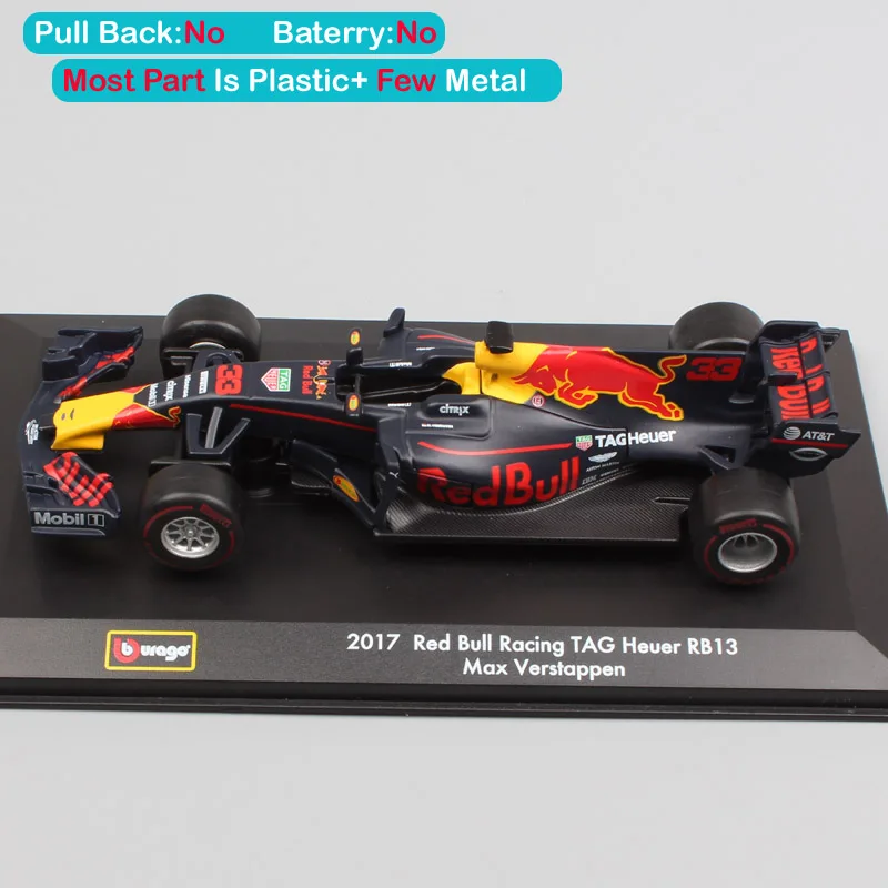 1:32 BBurago напитка Red Bull от производителя гоночных RB13 № 3 Daniel № 33 racer игрушечные машинки Миниатюрная модель весы автомобилей для детей