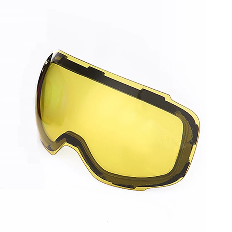 Double Layers Lens Ski Goggles Professional Ski Glasses Replacement Snowmobile Mask Yellow Lens Night Weak Light Anti-fog UV-400