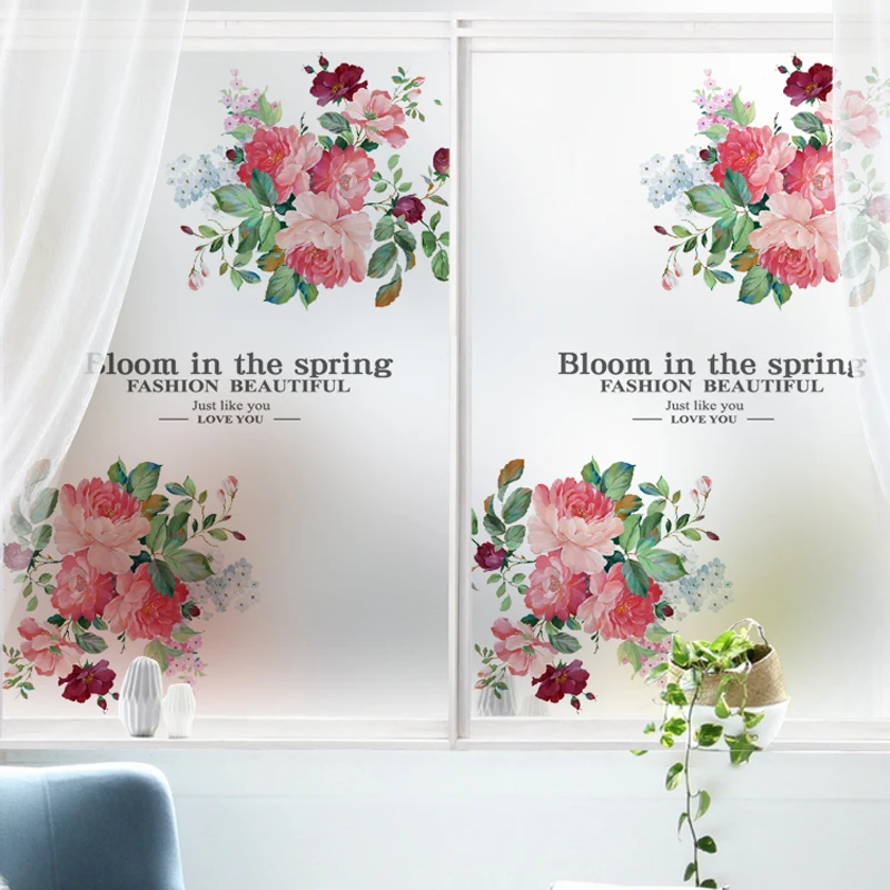 

Free Custom Size Stained Glass Window Film Static No Glue Closet Wardrobe Window Stickers Cellophane Home Decor PVC Bedroom CW29