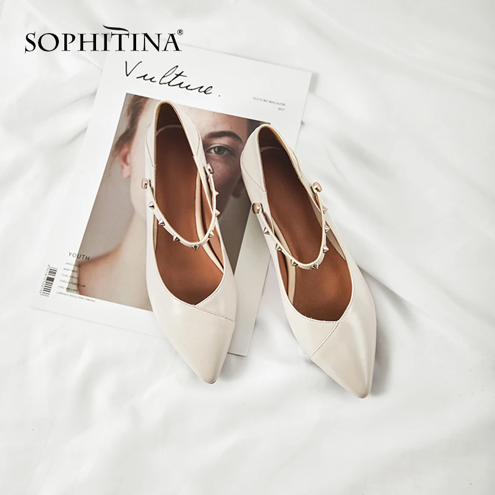 SOPHITINA/Новинки 2019г. Женственные туфли из высококачественной кожи Женские лодочки
