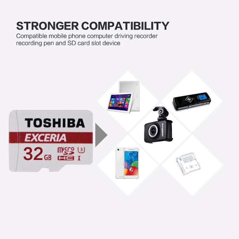 TOSHIBA 32GB Max UP 90MB/s Micro SD Card SDHC-U3 Class10 TF Memory Card With Adapter Official Verification Fee shipping